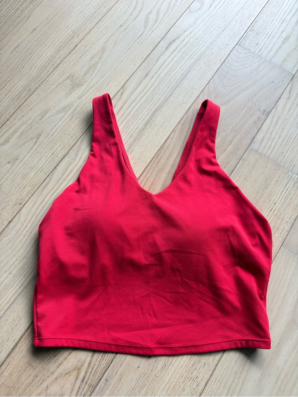 Red V-Neck Crop Tank Top
